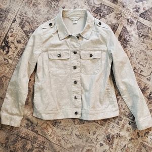 Cream Floral Jean Jacket